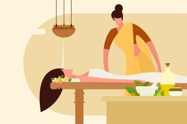Massage ayurvédique abhyanga, inde, stimulation, massage lymphatique, stimule circulation sanguine, détoxifie l'organisme, apaise le système nerveux, relaxation profonde, soulage les tensions musculaires, améliore la vitalité, meilleur sommeil.
