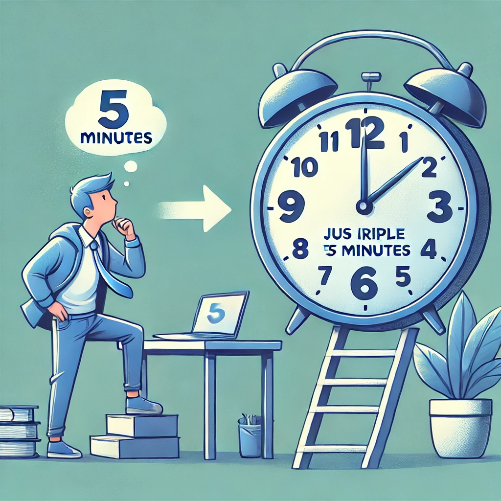 Méthode des cinq minutes, motivation, premier pas, petite action, enclencher le mouvement